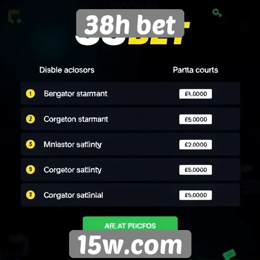 Ofertas promocionais disponíveis no 38h bet